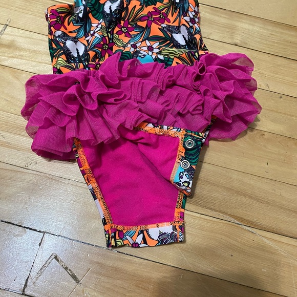💜 SALE $9 CAT & JACK Baby SwimSuit… Tropical Print w/ Tutu!!! - Picture 4 of 5